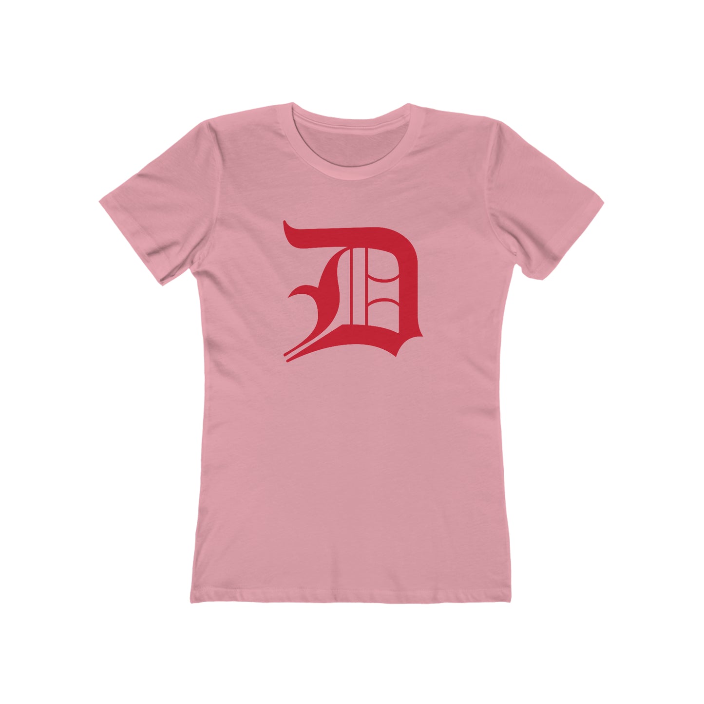 Detroit 'Old English D' T-Shirt (Aliform Red) | Women's Boyfriend Cut