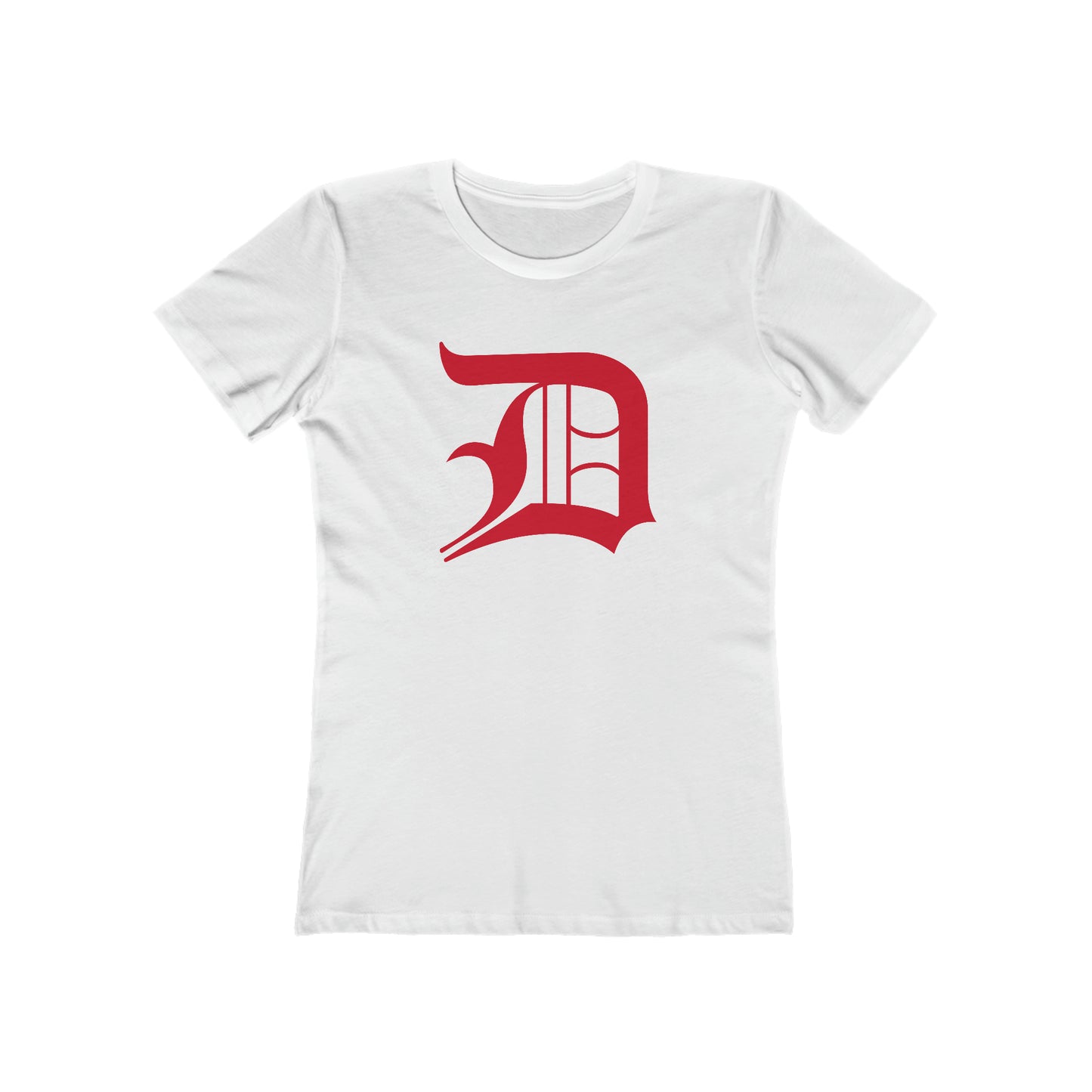 Detroit 'Old English D' T-Shirt (Aliform Red) | Women's Boyfriend Cut