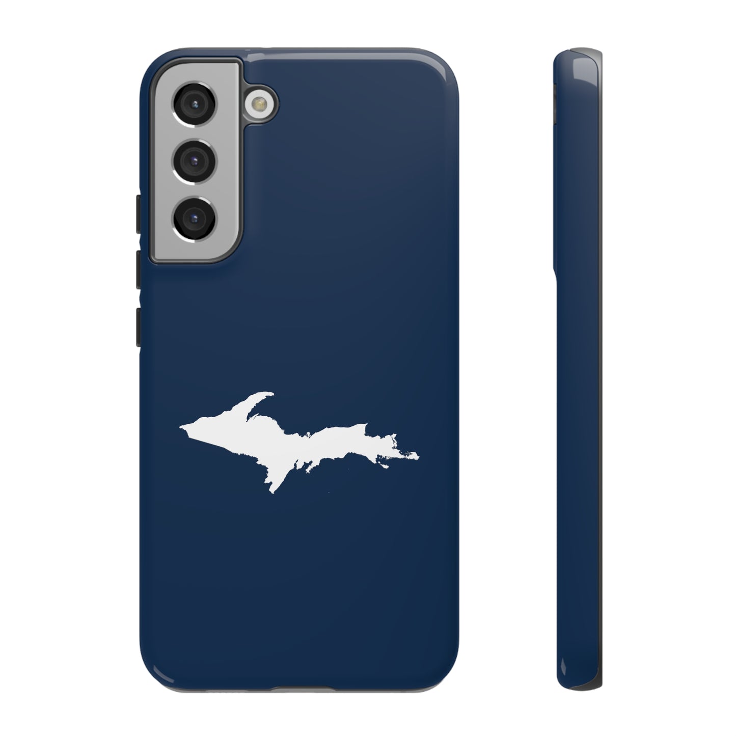 Michigan Upper Peninsula Tough Phone Case (Navy w/ White UP Outline) | Samsung & Pixel Android