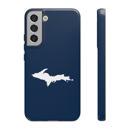 Michigan Upper Peninsula Tough Phone Case (Navy w/ White UP Outline) | Samsung & Pixel Android