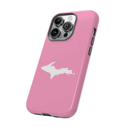 Michigan Upper Peninsula Tough Phone Case ('67 Caddie Pink w/ UP Outline) | Apple iPhone