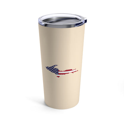 Michigan Upper Peninsula Tumbler (w/ UP USA Flag) | Champagne White - 20oz