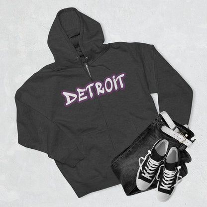 Detroit' Hoodie (Plum Tag Font) | Unisex Full Zip