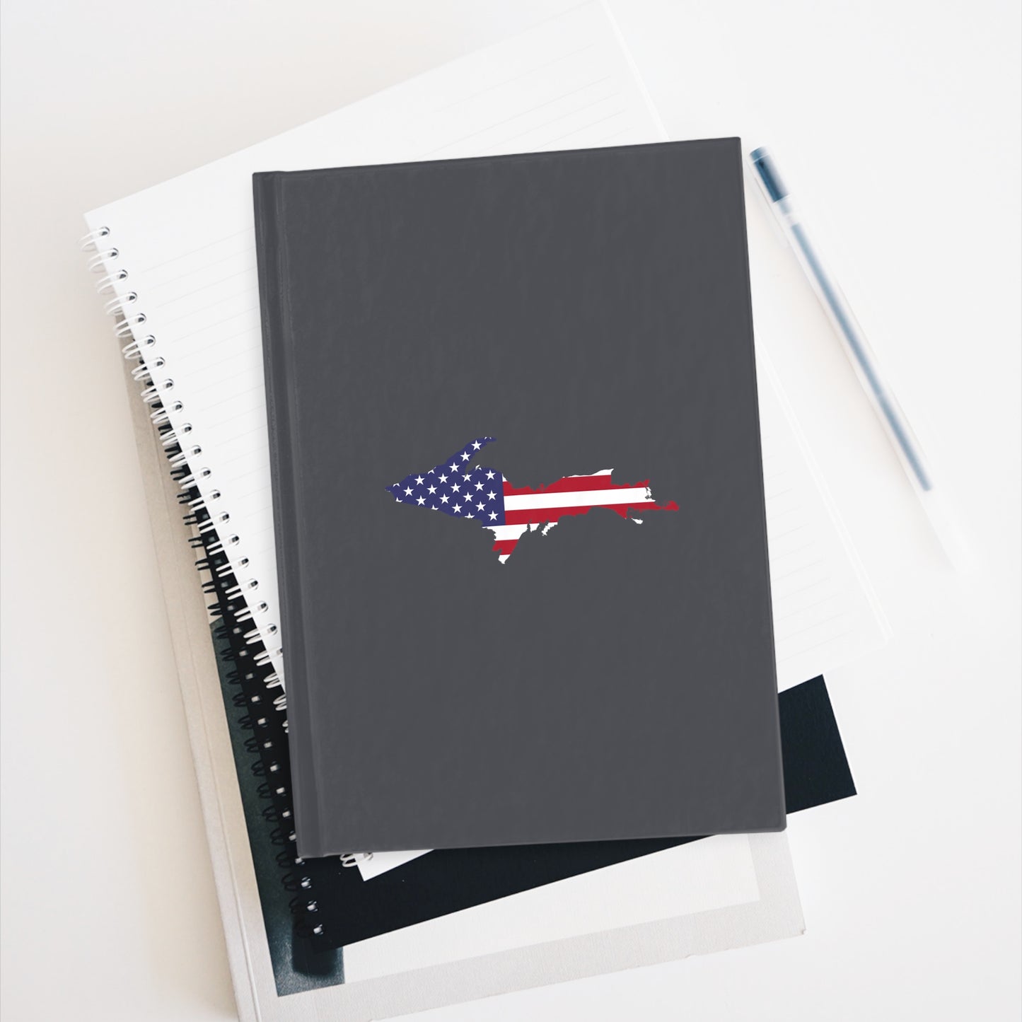 Michigan Upper Peninsula Blank Sketchbook (w/ UP USA Flag) | Iron Ore Grey