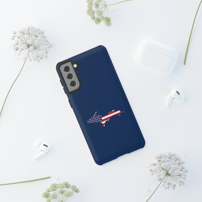 Michigan Upper Peninsula Tough Phone Case (Old Glory Blue w/ UP USA Flag Outline) | Samsung & Pixel Android