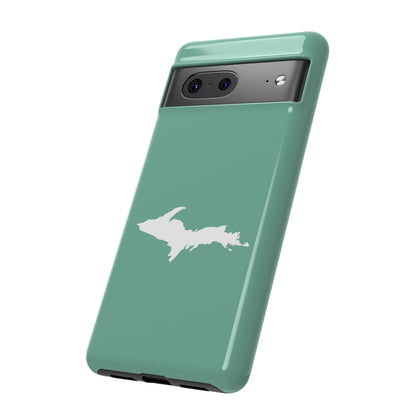 Michigan Upper Peninsula Tough Phone Case ('64 Metallic Mint Green w/ UP Outline) | Samsung & Pixel Android