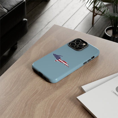 Michigan Upper Peninsula Tough Phone Case (Opal Blue w/ UP USA Flag Outline) | Apple iPhone