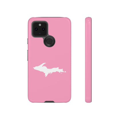 Michigan Upper Peninsula Tough Phone Case ('67 Caddie Pink w/ UP Outline) | Samsung & Pixel Android