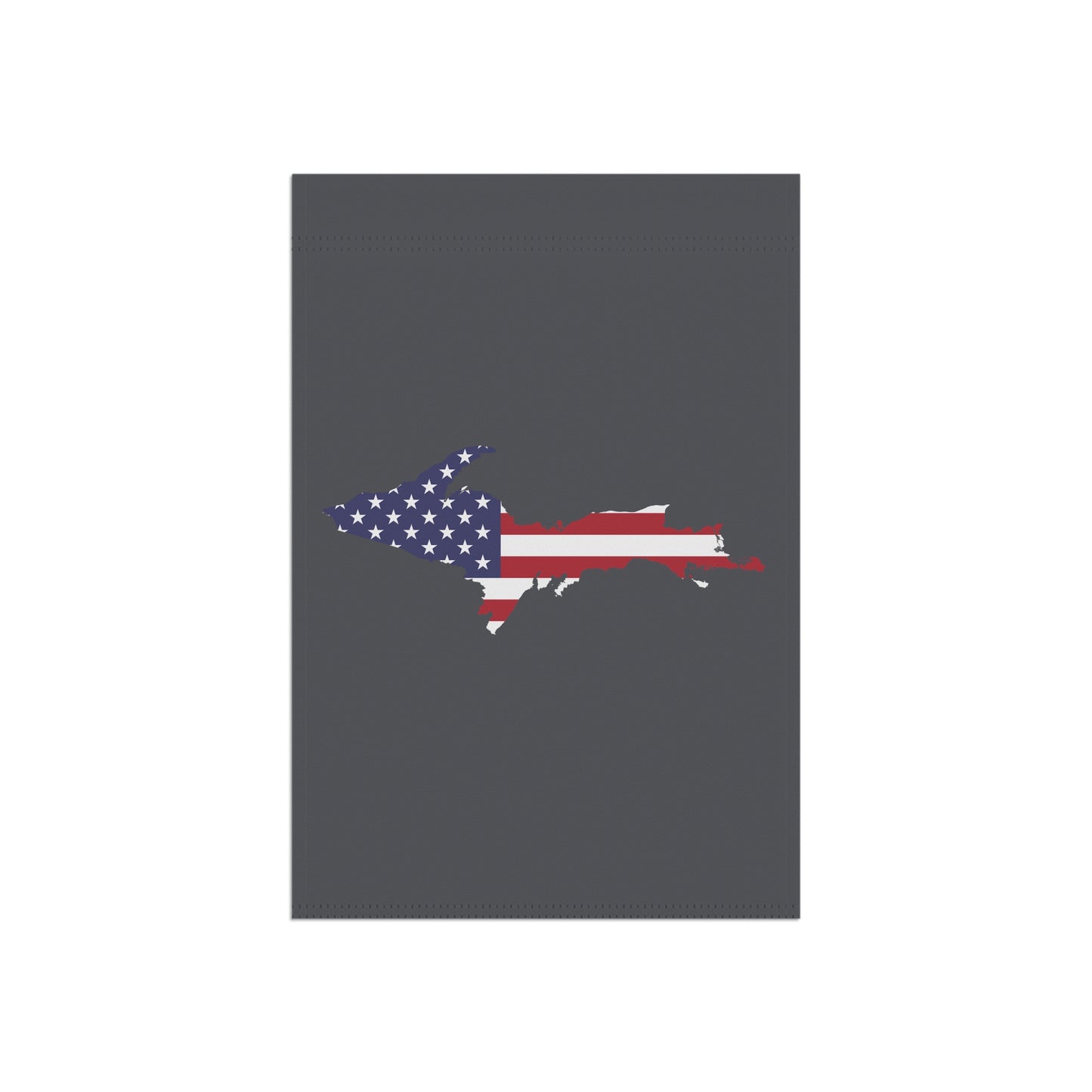 Michigan Upper Peninsula Home & Garden Flag (w/ UP USA Flag) | Iron Ore Grey