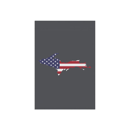 Michigan Upper Peninsula Home & Garden Flag (w/ UP USA Flag) | Iron Ore Grey