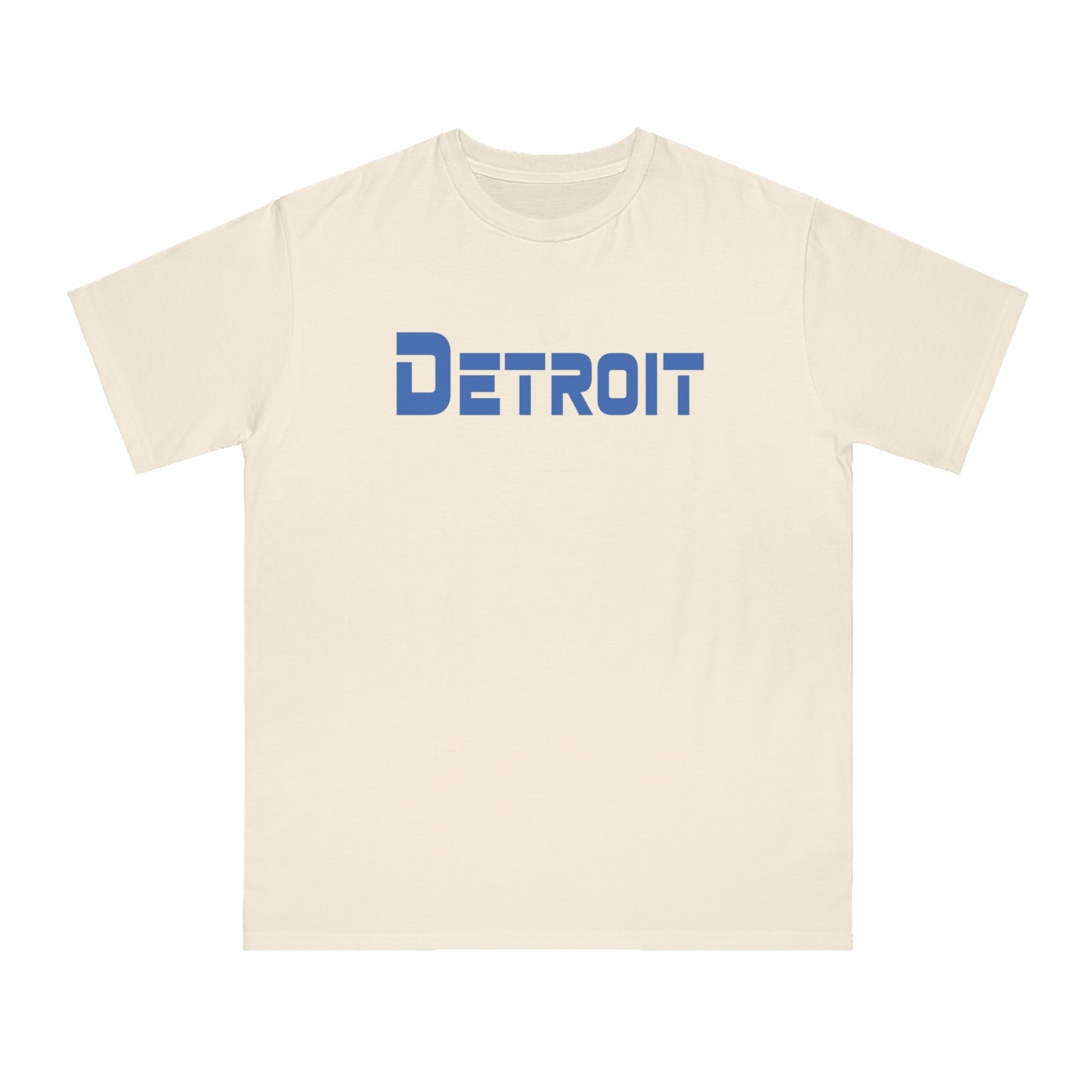 'Detroit' T-Shirt (Azure 1980s Sci-Fi Font) | Organic Unisex