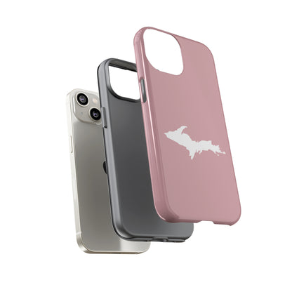 Michigan Upper Peninsula Tough Phone Case (Cherry Blossom Pink w/ UP Outline) | Apple iPhone