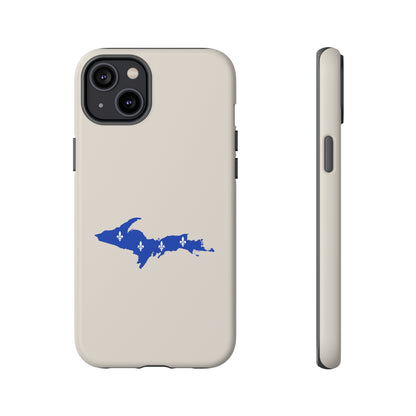 Michigan Upper Peninsula Tough Phone Case (Canvas Color w/ UP Quebec Flag Outline) | Apple iPhone