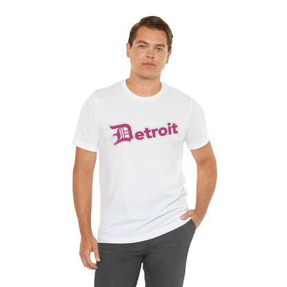 'Detroit' T-Shirt (Apple Blossom Pink w/ Old English 'D') | Unisex Standard