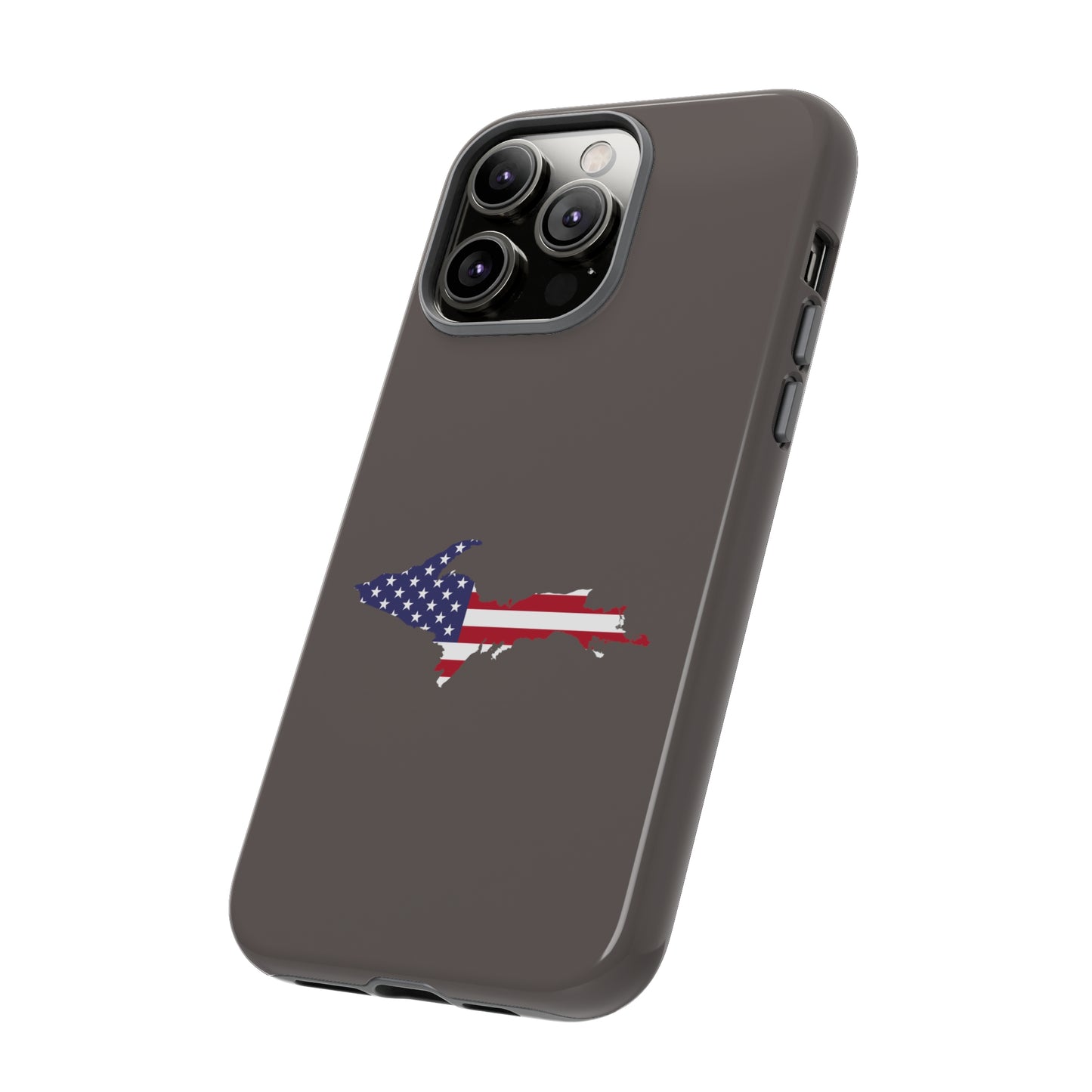 Michigan Upper Peninsula Tough Phone Case (Warren Tank Grey w/ UP USA Outline) | Apple iPhone