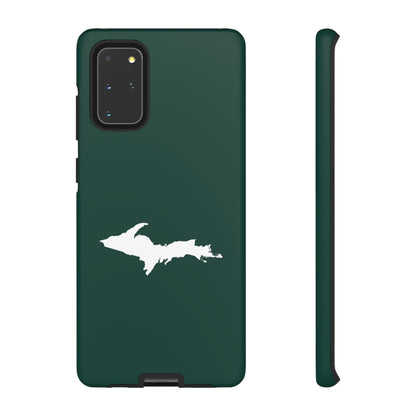 Michigan Upper Peninsula Tough Phone Case (Green w/ White UP Outline) | Samsung & Pixel Android