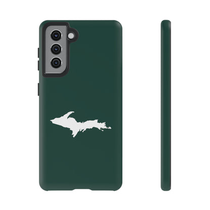 Michigan Upper Peninsula Tough Phone Case (Green w/ White UP Outline) | Samsung & Pixel Android