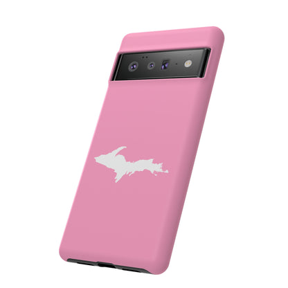 Michigan Upper Peninsula Tough Phone Case ('67 Caddie Pink w/ UP Outline) | Samsung & Pixel Android