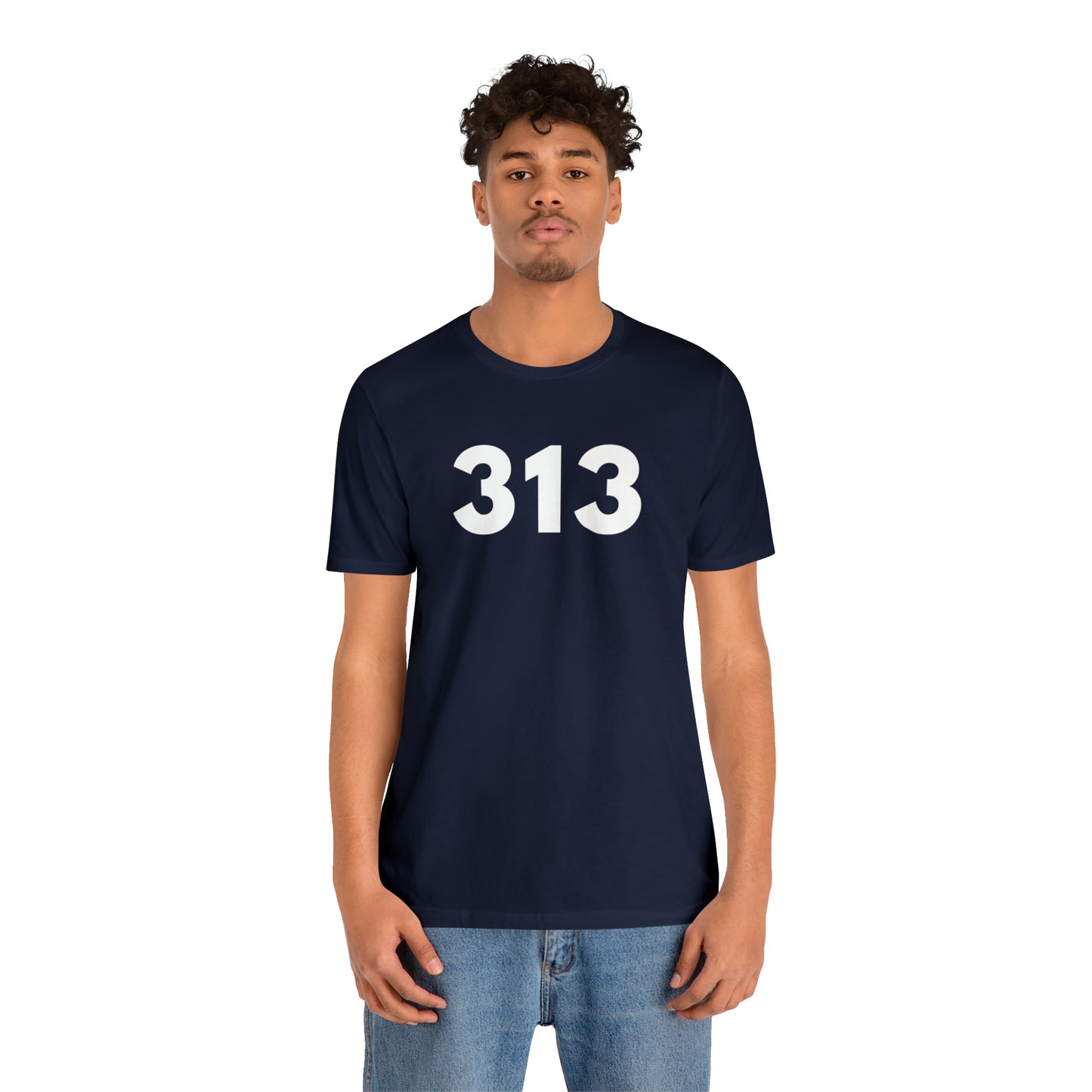 Detroit '313' T-Shirt (Geometric Sans Font) | Unisex Standard Fit