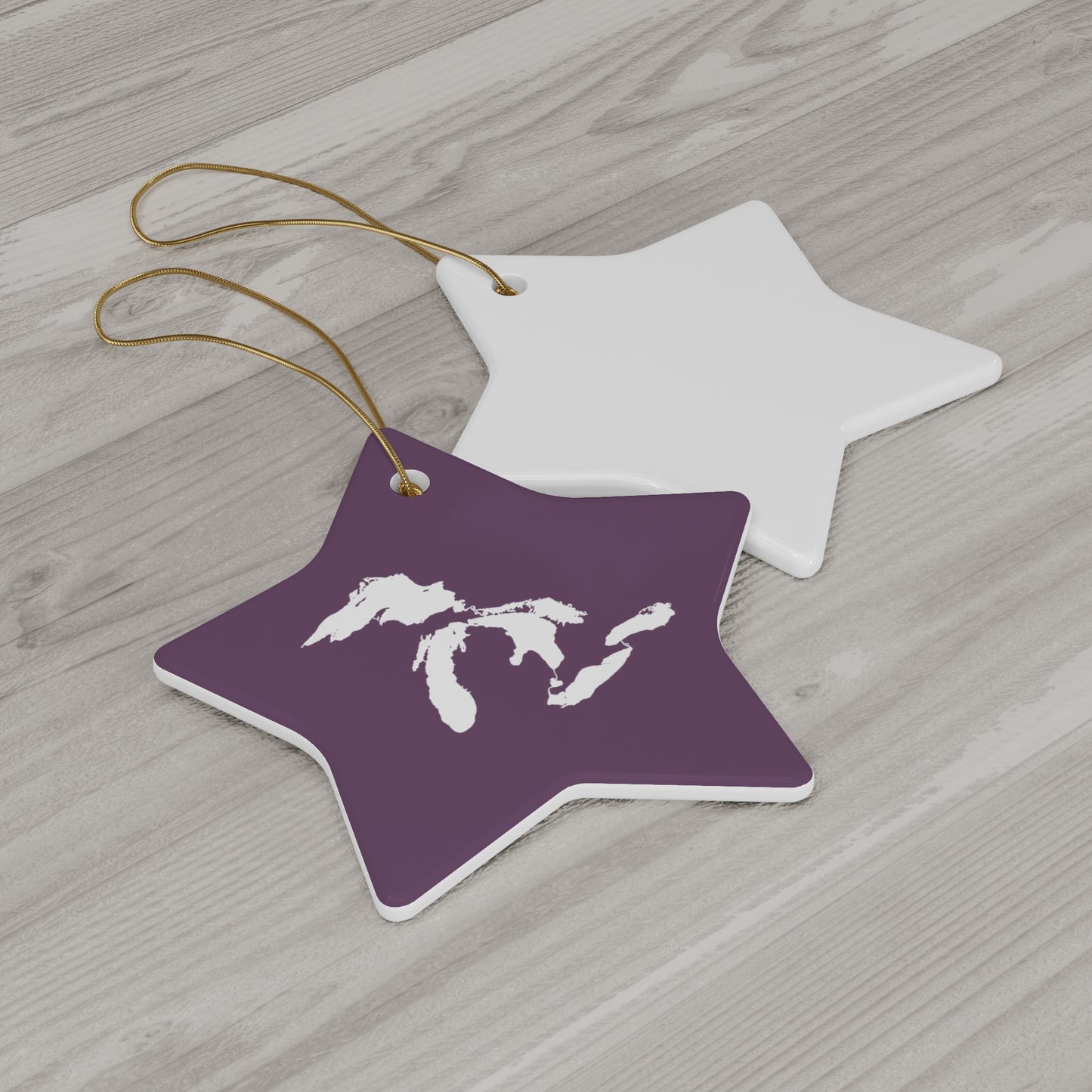 Great Lakes Christmas Ornament (Plum) | Ceramic - 4 Shapes