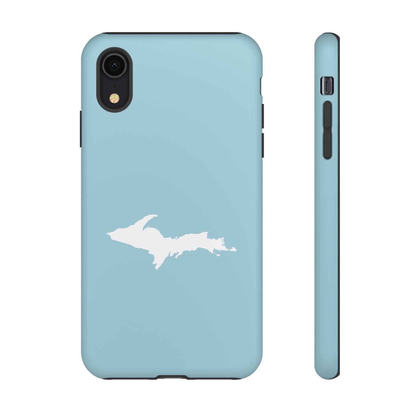 Michigan Upper Peninsula Tough Phone Case ('58 Caddie Blue w/ UP Outline) | Apple iPhone