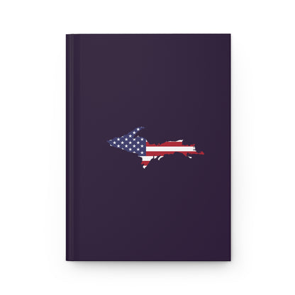 Michigan Upper Peninsula Hardcover Journal (w/ UP USA Flag) | Ruled - Blackcurrant