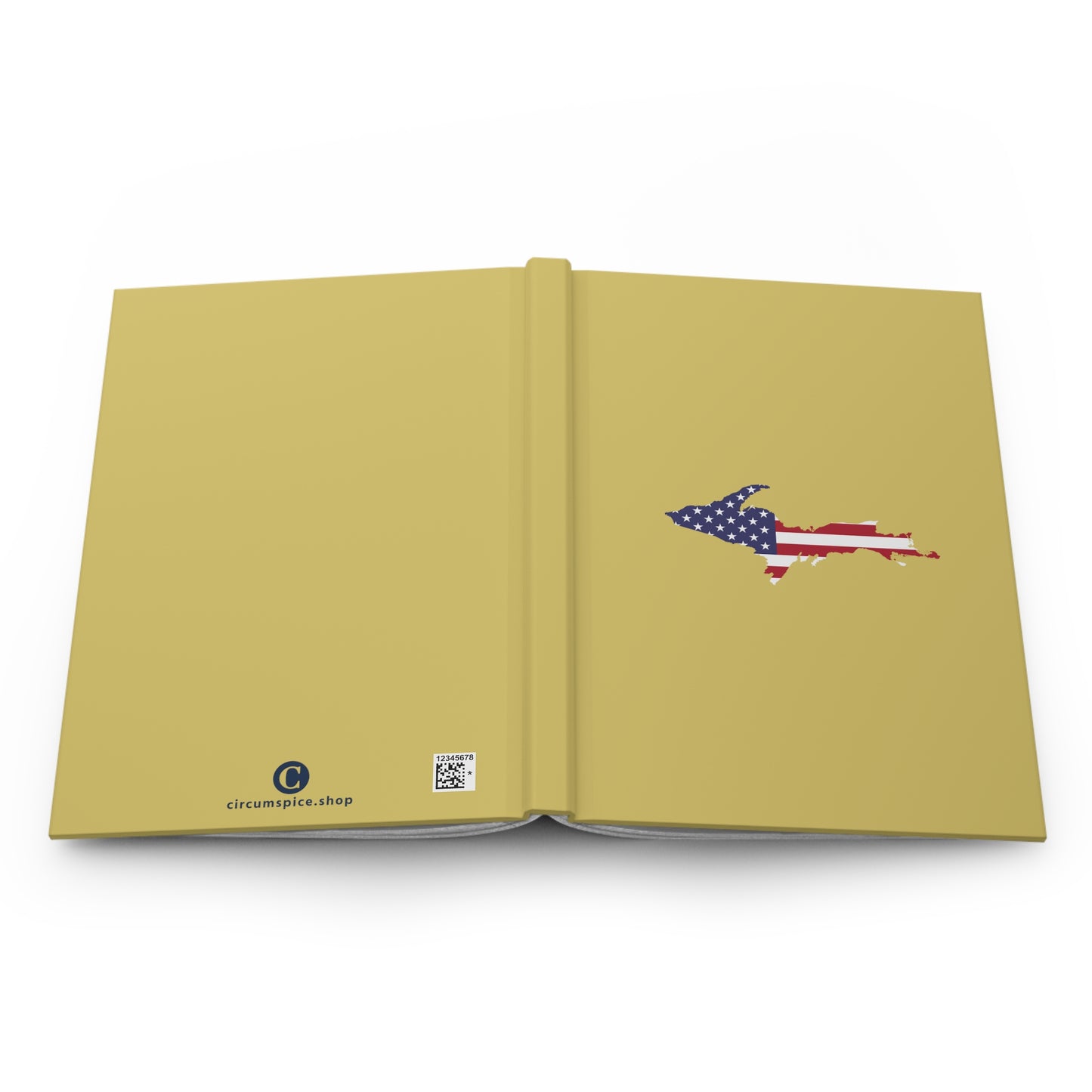 Michigan Upper Peninsula Hardcover Journal (w/ UP USA Flag) | Ruled - Plum Yellow