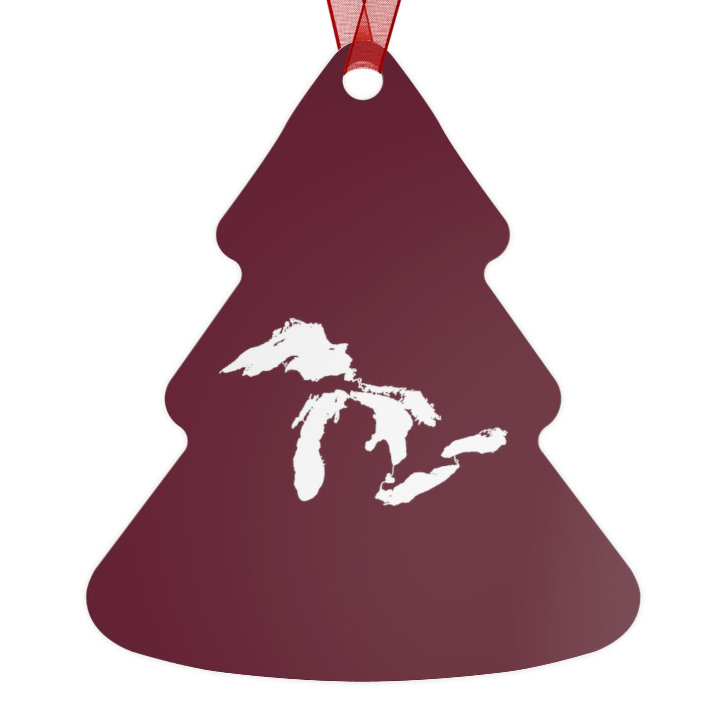Great Lakes Christmas Ornament | Metal - Old Mission Burgundy