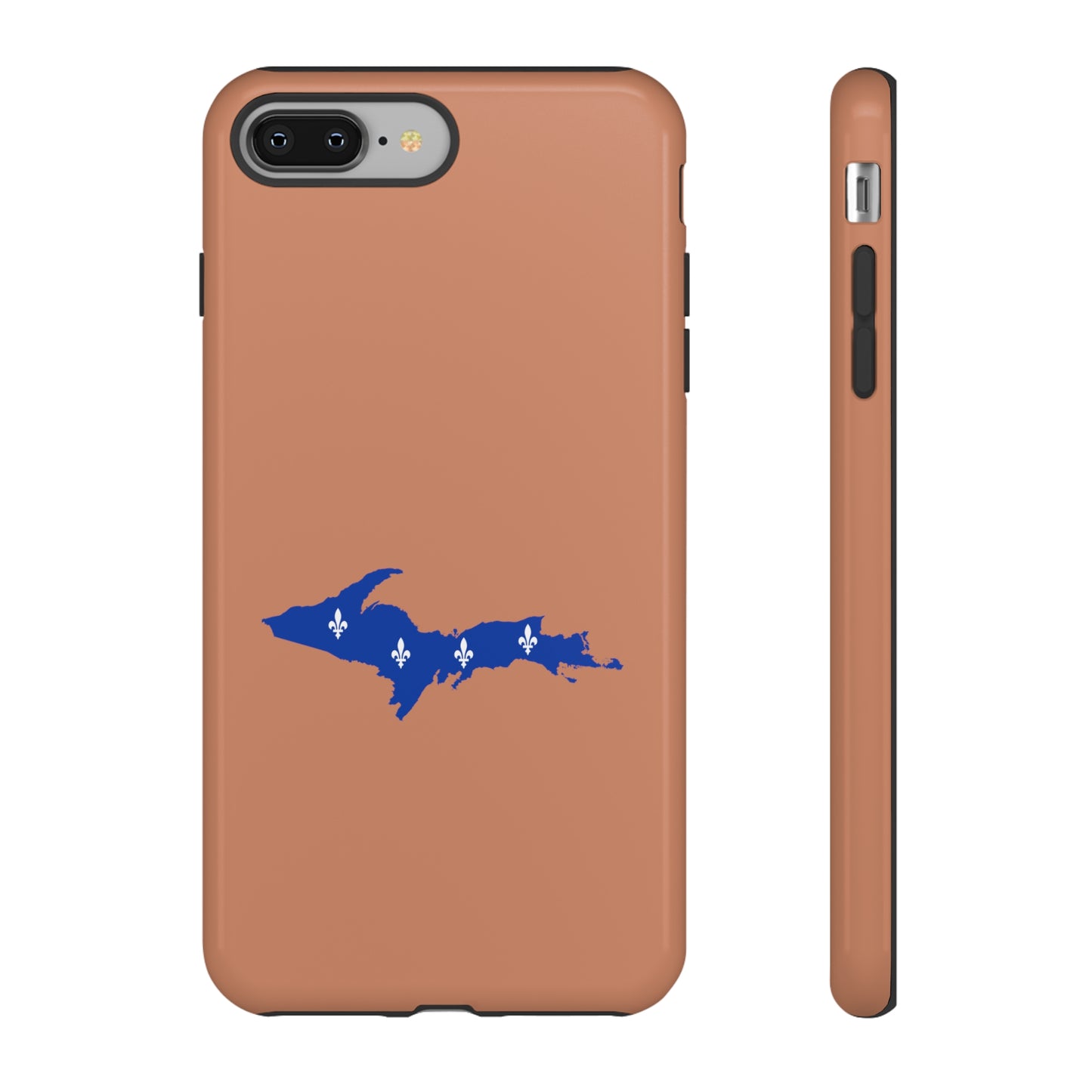 Michigan Upper Peninsula Tough Phone Case (Copper Color w/ UP Quebec Flag Outline) | Apple iPhone