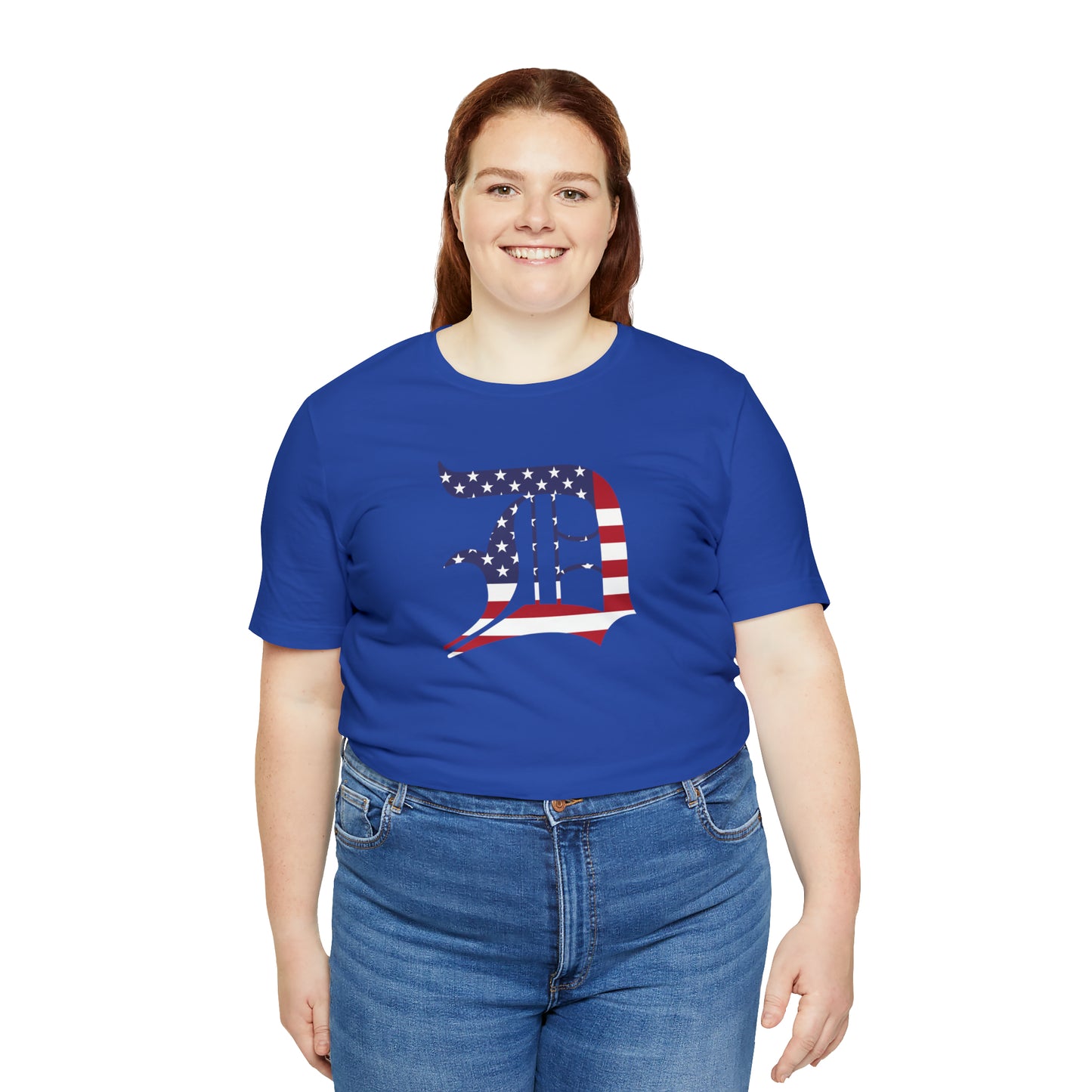 Detroit 'Old English D' T-Shirt (Patriotic Edition) | Unisex Standard