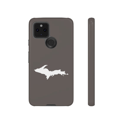 Michigan Upper Peninsula Tough Phone Case (Warren Tank Grey w/ UP Outline) | Samsung & Pixel Android