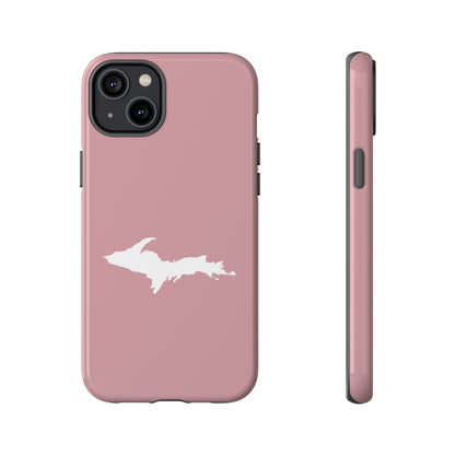 Michigan Upper Peninsula Tough Phone Case (Cherry Blossom Pink w/ UP Outline) | Apple iPhone