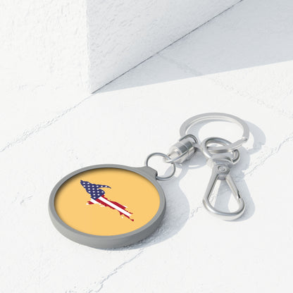 Michigan Upper Peninsula Keyring (w/ UP USA Flag) | Citrine