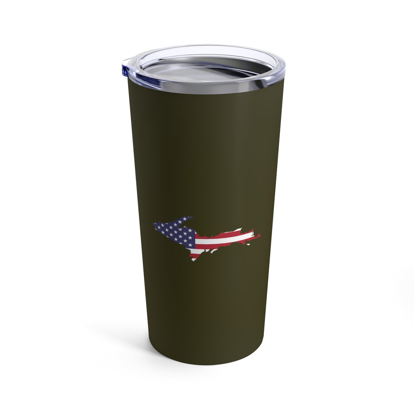 Michigan Upper Peninsula Tumbler (w/ UP USA Flag) | Millitary Green - 20oz