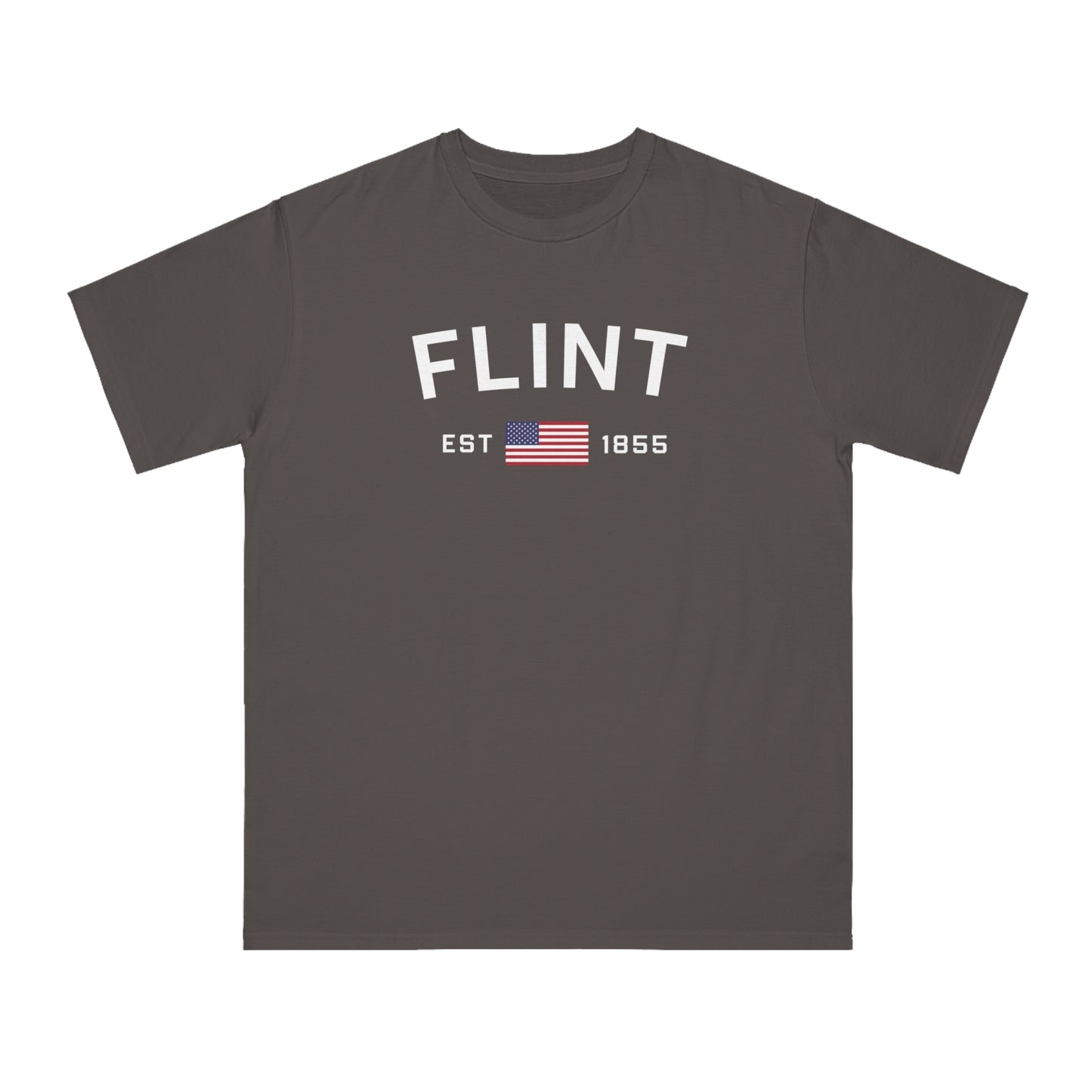 'Flint EST 1855' T-Shirt (w/USA Flag) | Unisex Organic