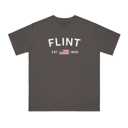 'Flint EST 1855' T-Shirt (w/USA Flag) | Unisex Organic