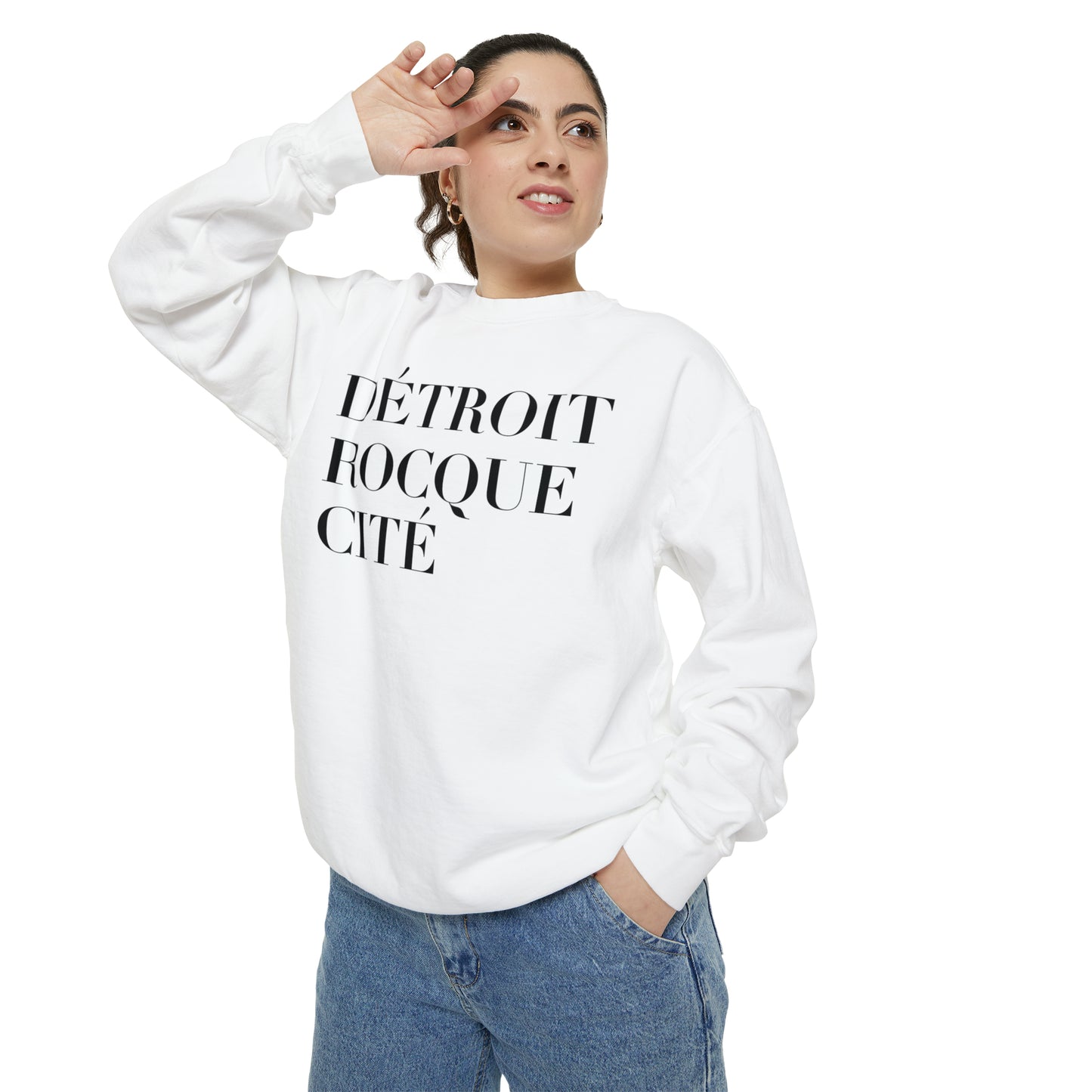 'Détroit Rocque Cité' Sweatshirt | Unisex Garment Dyed