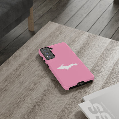 Michigan Upper Peninsula Tough Phone Case ('67 Caddie Pink w/ UP Outline) | Samsung & Pixel Android