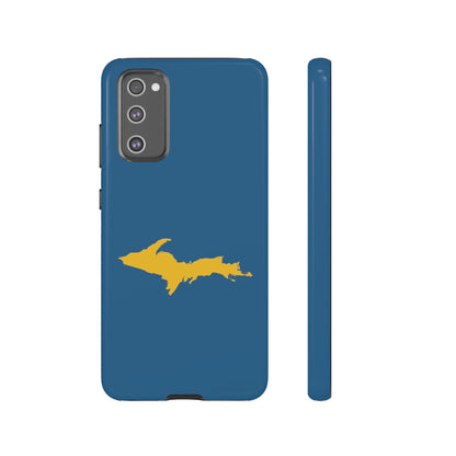 Michigan Upper Peninsula Tough Phone Case (Blueberry w/ Gold UP Outline) | Samsung & Pixel Android