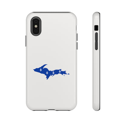 Michigan Upper Peninsula Tough Phone Case (Birch Bark White w/ UP Quebec Flag Outline) | Apple iPhone