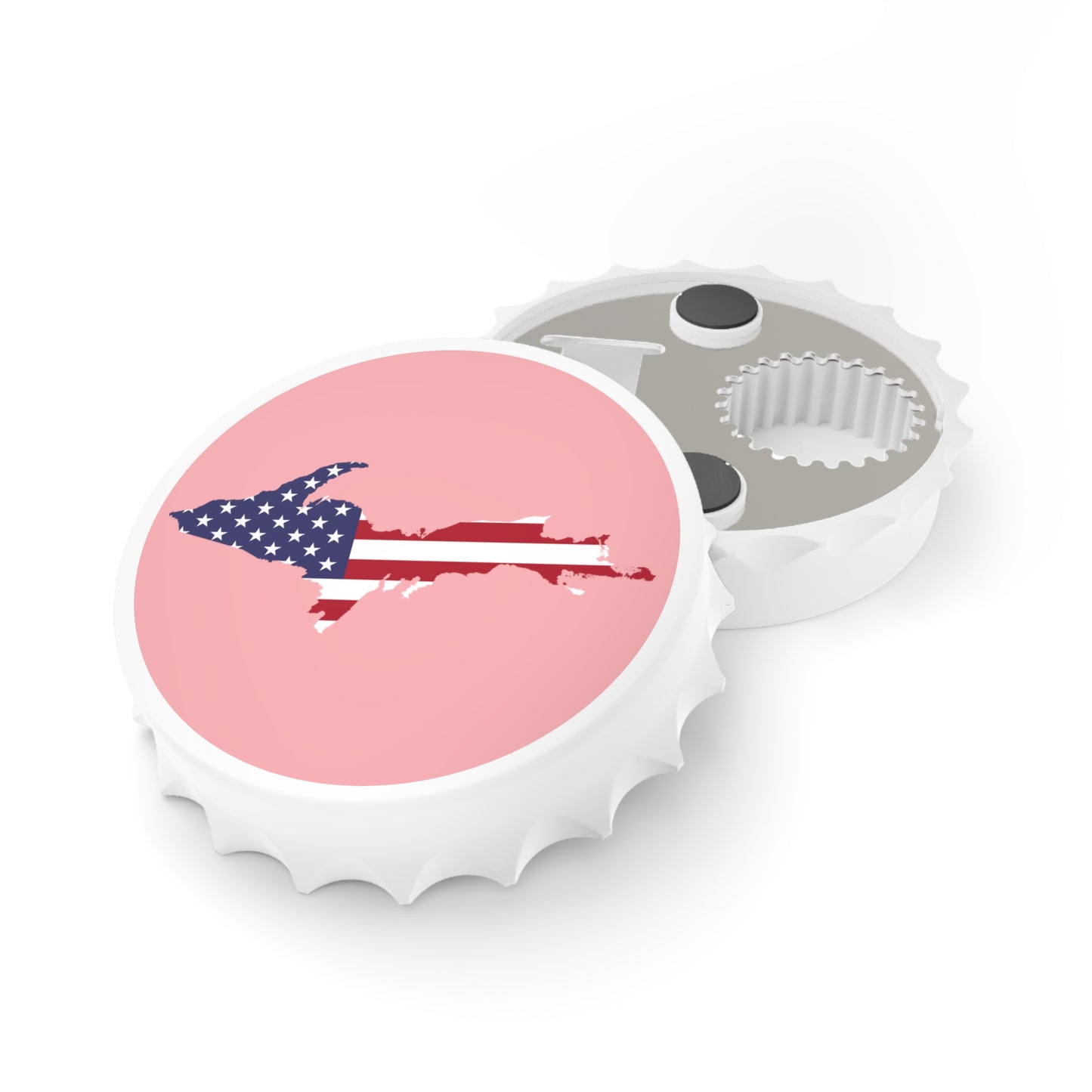 Michigan Upper Peninsula Bottle Opener (w/ UP USA Flag ) | Strawberry Pink