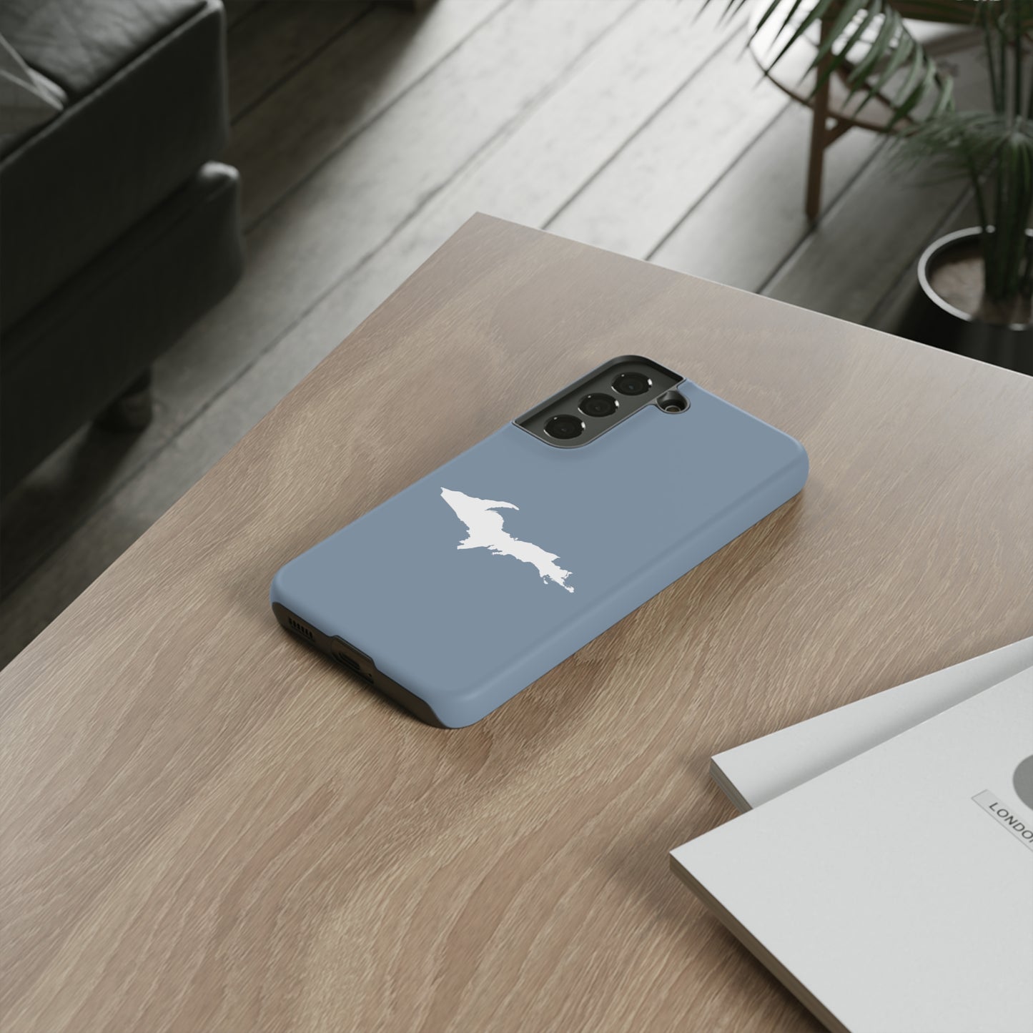 Michigan Upper Peninsula Tough Phone Case (B-24 Liberator Grey w/ UP Outline) | Samsung & Pixel Android