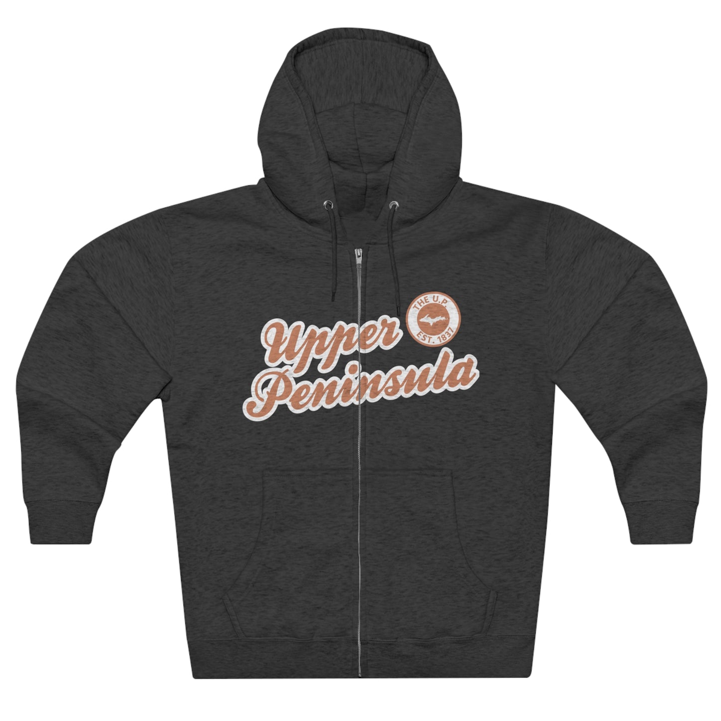 Upper Peninsula EST 1837' Hoodie (Copper Script Font) | Unisex Full Zip