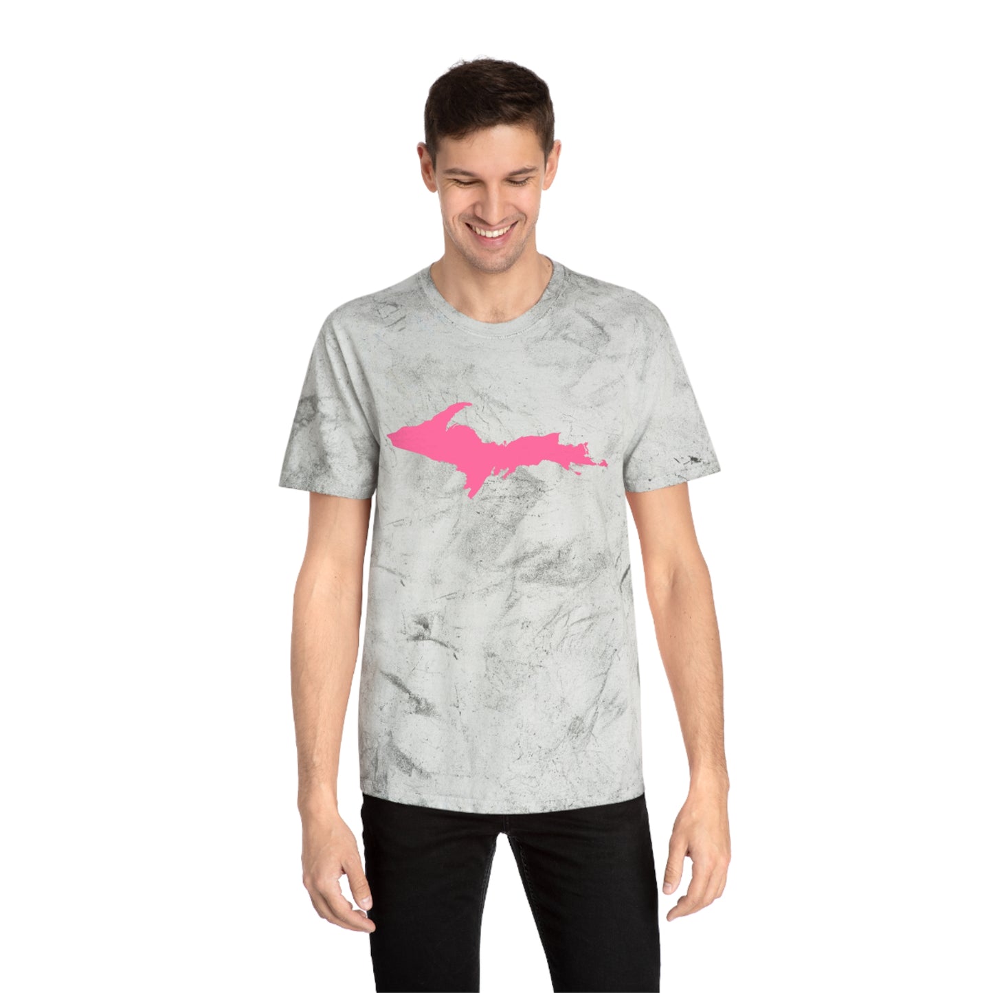 Michigan Upper Peninsula T-Shirt (w/ Pink UP Outline) | Unisex Color Blast