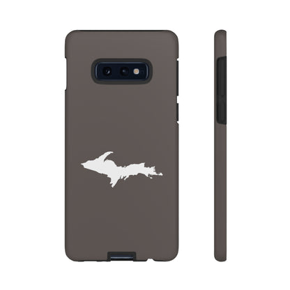 Michigan Upper Peninsula Tough Phone Case (Warren Tank Grey w/ UP Outline) | Samsung & Pixel Android