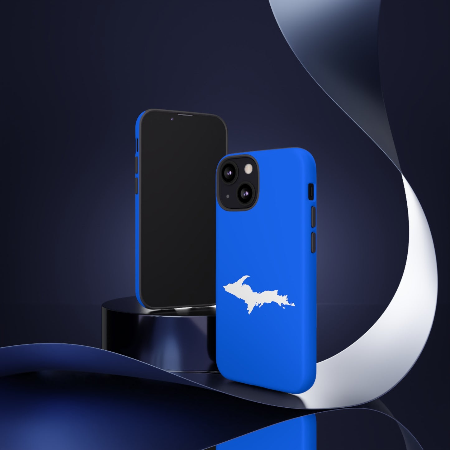 Michigan Upper Peninsula Tough Phone Case (Motor Town Blue w/ UP Outline) | Apple iPhone