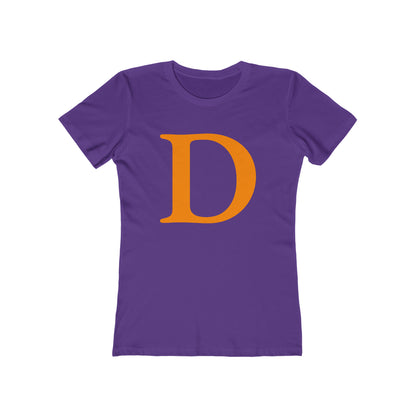 Detroit 'Old French D' T-Shirt (Orange) | Women's Boyfriend Cut