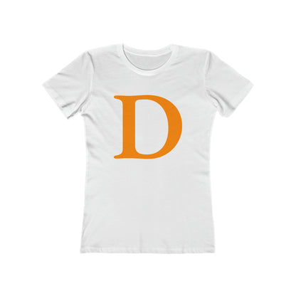 Detroit 'Old French D' T-Shirt (Orange) | Women's Boyfriend Cut