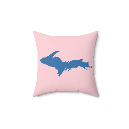 Michigan Upper Peninsula Accent Pillow (w/ UP Outline) | Pale Pink