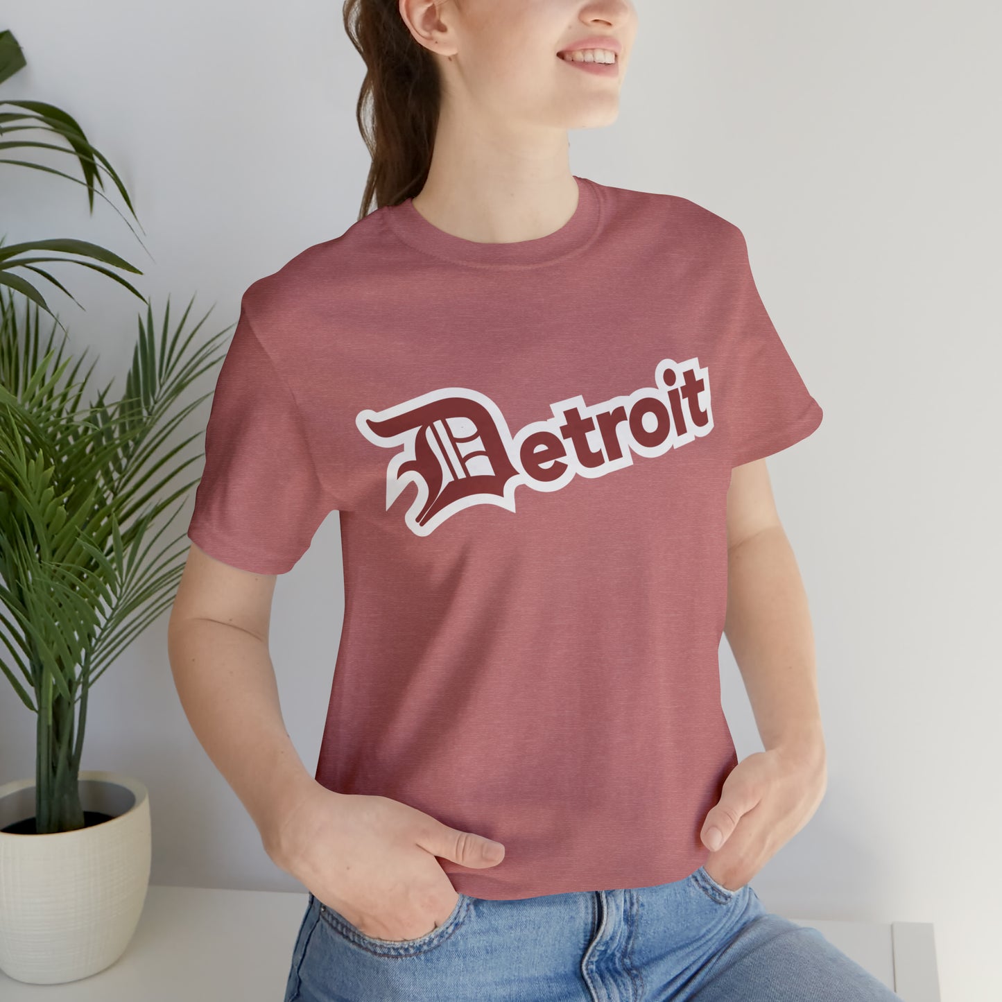 'Detroit' T-Shirt (Ore Dock Red w/ Old English 'D') | Unisex Standard